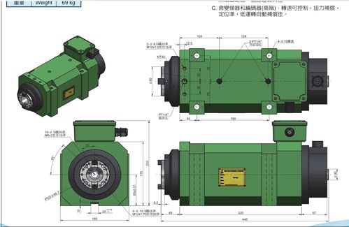 sm55 nt40 台湾翰坤hardy专用机床内藏式电主轴头